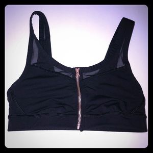 Lululemon zip up sports bra tank too size 4 Black